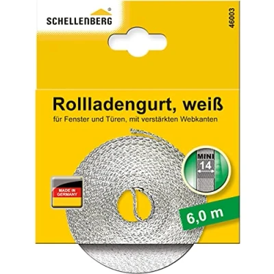 Image de Schellenberg 46003 sangle de volet roulant Mini 14 mm, 6 m, blanc