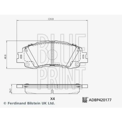 Image de BLUE PRINT Jeu de plaquettes frein Essieu avant contact signal d&#039;usure exclu ADBP420177 TOYOTA: Yaris IV