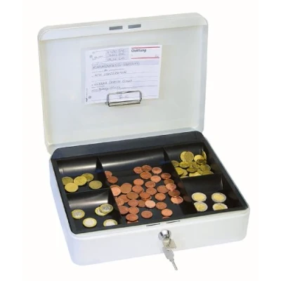 Image de Wedo 145400H Caissette à monnaie 5 compartiments avec clip 30 x 24 9 cm Blanc