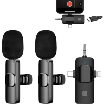 Image de BSLVWG Microphone cravate sans fil pour iPhone/iPad/téléphone Android/ordinateur portable, micro à clipser Plug Play avec réduction du bruit podcast vidéo enregistrement Vlog/Live