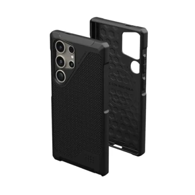 Image de Urban Armor Gear Metropolis LT Case Samsung Galaxy S24 Ultra Housse [Designed for certifiée, Wireless Charging (Qi) / Rechargement magnétique Compatible] Kevlar Noir