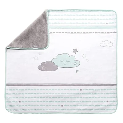 Image de roba Couverture Bébé Ultra Douce Happy Cloud 80 x cm Face Polaire Moelleuse + 100% Coton Motif Nuage