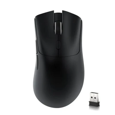 Image de MAMBASNAKE x Attack Shark R1 59 g Souris de Jeu sans Fil légère tri Mode, connectivité 2,4 GHz/Bluetooth/Filaire, 5 Boutons programmables, 6 DPI réglables jusqu&#039;à 18 000, PixArt PAW3311 Noir