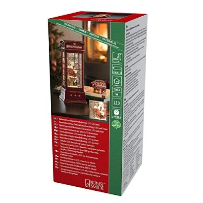 Image de Konstsmide « Cabine téléphonique avec père Noël » à LED, remplie d&#039;eau, minuterie de 5 h, diode Blanc Chaud, Piles, intérieur, 4363 550