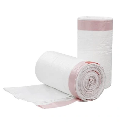 Image de Cadine 40L Cordon de Serrage Sac Poubelle, Blanc, 120 Compte