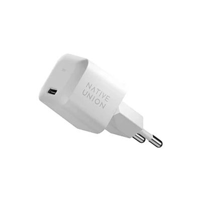 Image de Native Union Fast GaN Charger PD 30W Chargeur USB C Ultra Compact avec Alimentation électrique pour MacBook Air, iPads, iPhones, Pixel, Galaxy et Autres appareils de Type (Blanc)