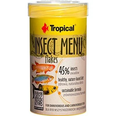 Image de Insect Menu Flakes 100ml / 20g Aliment pour Poisson en Flocons à Base de 3 Insectes