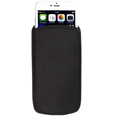 Image de Housse universelle en néoprène absorbant les chocs pour iPhone 15 Pro, 14, 13 12, SE, Samsung Galaxy S23, S22, S21, Google Pixel 8, 7a, 6a, 5, 4a Noir