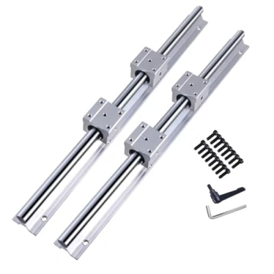 Image de GooEquip Guide linéaire SBR25 1500 mm, 2 rails linéaires et 4 blocs de roulement, longueur du rail pour machines appareils automatisés (SBR25 1500)