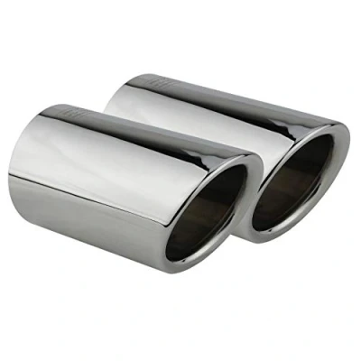 Image de L&amp;P A290 Embout Echappement inox chrome Lot de 2 embouts d&#039;échappement en acier inoxydable compatible avec VW Golf 6 VI 7 VII et pour Tiguan AD tuyau 60 mm