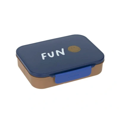 Image de LÄSSIG Boîte à déjeuner pour enfant Sans BPA Avec séparation amovible Motif Little Gang Smile Bleu marine