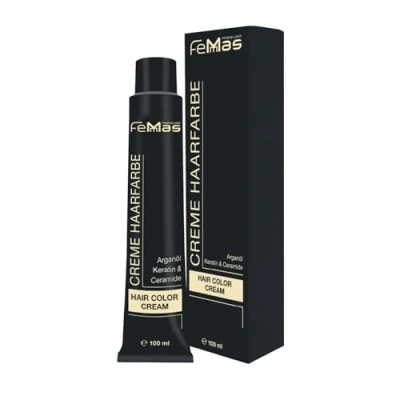 Image de FemMas teinture pour cheveux Blond Clair Cendré Intensif 10.11 I Crème professionnelle à l&#039;huile d&#039;argan, kératine et céramides Coloration permanente ou des résultats durables 100 ml