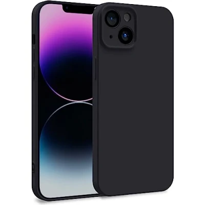 Image de MyGadget Coque Compatible avec Apple iPhone 14 Plus Case TPU Souple &amp; Soft Doublure Microfibre Cover Protection Extra Fine Légère Noir