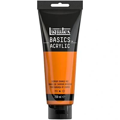 Image de Liquitex 88700234 Basics peinture acrylique, artistique monopigmentée, résistante à la lumière, qualité archive, finition satinée, tube De 250 ml Orange Cadmium Imitation