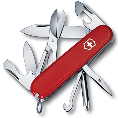 Image de Victorinox Super Tinker Couteau de Poche Suisse, Léger, Multitool, 14 Fonctions, Lame, Ouvre Boite, Rouge