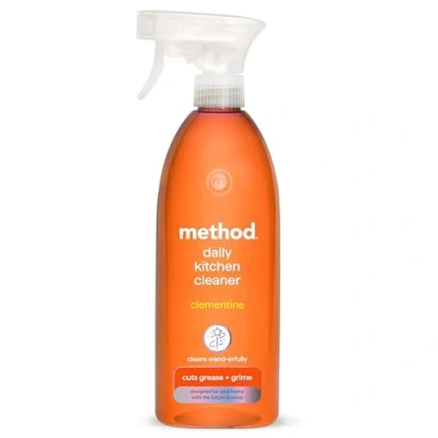 Image de Method Spray Nettoyant Cuisine, Élimine la Graisse et les Saletés, Parfum Clementine, Bouteille de 828ml