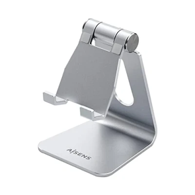 Image de AISENS MS1PM 081 Support de Table réglable en Taille M (1 pivote) pour téléphone et Tablette, Argent