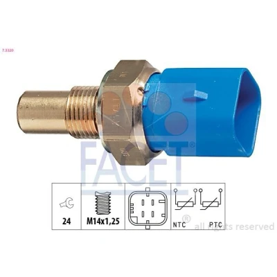 Image de FACET 7.3320 Sonde de température, liquide refroidissement Made in Italy OE Equivalent PEUGEOT: Partner I Combispace, 206 3/5 portes