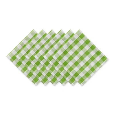Image de DII Lot de 6 Serviettes Table Collection à Carreaux Vert Pomme