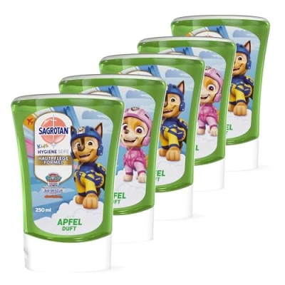 Image de Sagrotan Kids No Touch Recharge Pomme pour Distributeur Automatique de Savon 5 x 250ml les Mains