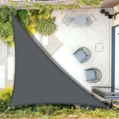 Image de AXT SHADE Voile d&#039;ombrage Imperméable Triangulaire 4x4x5,65m Toile Ombrage UV Protection pour Terrasse Jardin Extérieur Gris Anthracite
