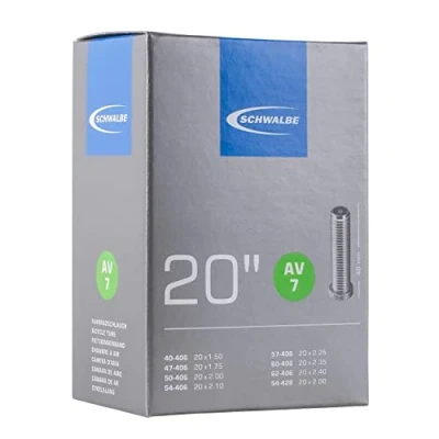 Image de Schwalbe AV7 Chambre à air 20x1.75 2.125 Valve Schrader Noir