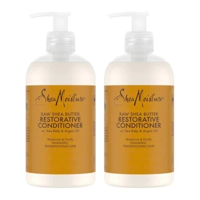 Image de SheaMoisture Après shampooing Réparateur pour cheveux abîmés Beurre de Karité Brut 2 x 384 ml