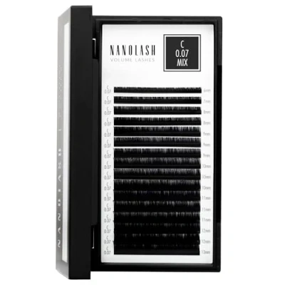 Image de extensions de cils Nanolash faux pour extension professionnelle, volume (0.07 C, MIX 6 13mm)