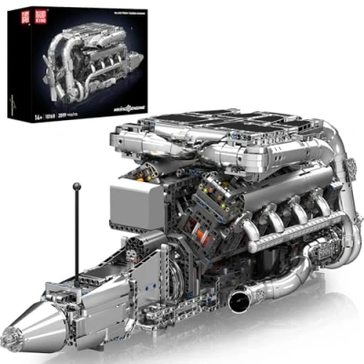 Image de Mould King 10168 Technique V8 moteur Jeu de Blocs construction APP Kit voiture serrage Modèle contient et boîte à piles comme jouet/cadeau/objets