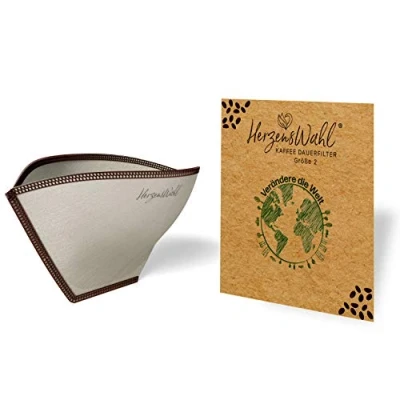 Image de HerzensWahl® filtre à café réutilisable permanent en acier inoxydable Zero Waste Pour filtre, Over et main