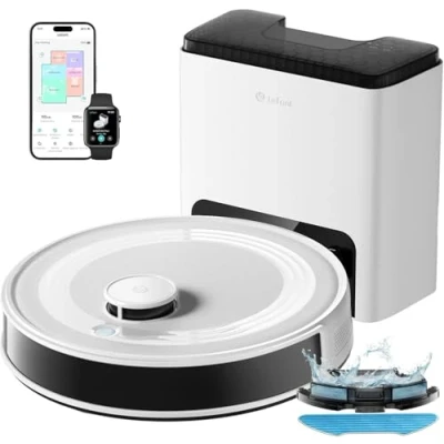Image de Lefant M2 Plus Robot Aspirateur Laveur 6000Pa avec Station Vidage Automatique Poussière,Navigation Laser Cartographie,Évitement d&#039;obstacles PSD,140min,Idéal pour Poils d&#039;animaux