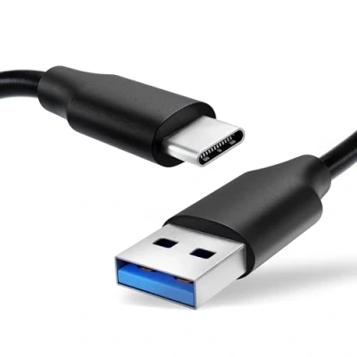 Image de subtel® Câble USB télécommande data et charge 3A de 1m compatible avec Elgato Wave:1 / Wave:3 C Type vers A 2.0 noir Fil en PVC données