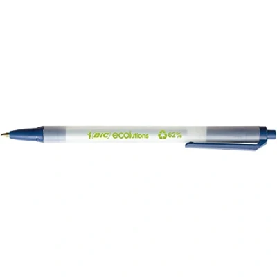 Image de BIC Clic Stic ECOlutions Stylos Bille Rétractables à Pointe Moyenne (1,0 mm) Certifié NF Environnement Bleu, Boîte de 50