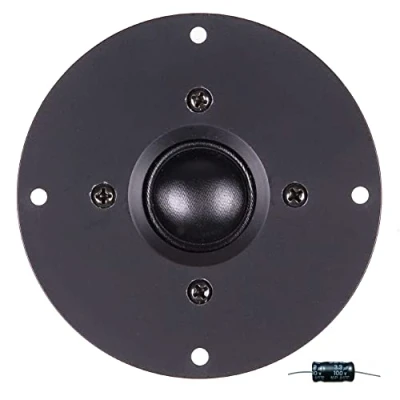 Image de 1 MASTER AUDIO RSQ802 Tweeter à dôme Noir 100 Watts rms 200 Max 10 cm mm 4&quot; impédance 8 ohm Bobine 25 Ultra Slim pour Maison, pièce + condensateur Cadeau