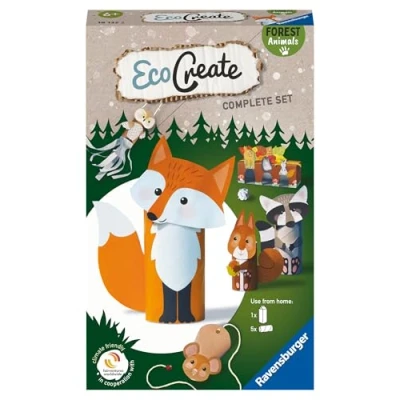 Image de Ravensburger EcoCreate Eco responsable Recyclage Jouets Fabrication objets Thème Animaux Loisir créatif Activité détente et créative Dès 6 ans 18132 Version française
