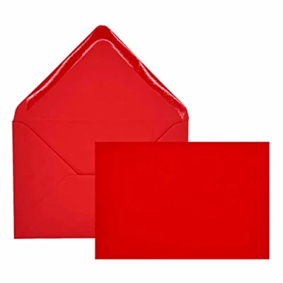Image de Edition Seidel Lot de 100 enveloppes rouges qualité supérieure Format similaire à B6 12 x 17,5 cm 80 g/m² Rouge