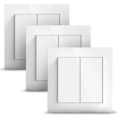 Image de GIRA + Senic Friends of Hue Smart Switch 3x Interrupteurs sans fil et variateurs de lumière Homekit Compatible Philips (pas piles, pas charge) Fabriqué en Allemagne Blanc éclat