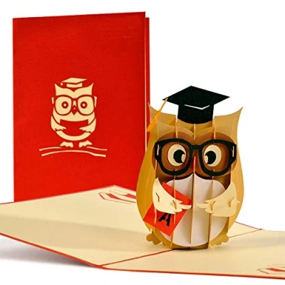Image de COOL et Unique 3d Pop Up carte de félicitations sur les Passes le Exams I Bachelor du Maître ou degré Doctorat d&#039;anniversaire humoristique pour Nerd, Hipster Voucher C16…