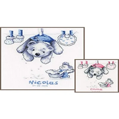Image de Vervaco Kit au point compté Linge de bébé , Multicolore