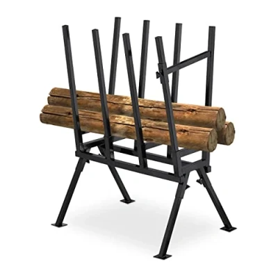 Image de Relaxdays Chevalet de sciage, Charge maximale 400 kg, Acier Robuste, HLP: 107 x 81 53 cm, pour Couper Le Bois, Noir