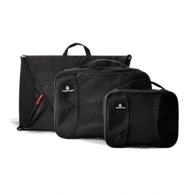 Image de Eagle Creek Pack it Kit de démarrage 3 pièces (Chemise à vêtements Moyenne/Cube Moyen/Petit Cube), Noir, Set,