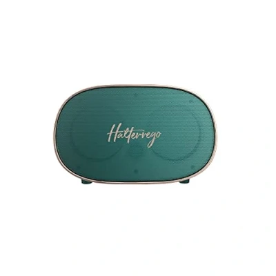 Image de Halterrego Enceinte Bluetooth Style rétro Couleur Verte. BT V5.0, Lecteur de Carte Micro SD, Aux in, 6w RMS, Batterie Rechargeable 1200mAh.