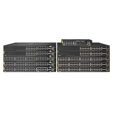 Image de Hewlett Packard Enterprise Aruba 6200F 24G Class4 PoE 4SFP+ 370W Géré L3 Gigabit Ethernet (10/100/1000) Connexion Ethernet, supportant l&#039;alimentation Via ce Port (PoE) 1U Noir