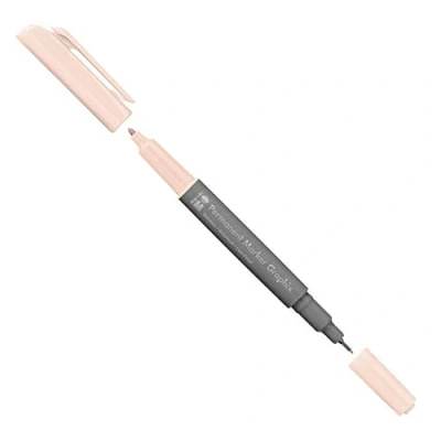 Image de Marabu 01470003029 Marqueur permanent Graphix en beige rose, avec double pointe de 1 à 2 mm et 0,5 mm, couleurs brillantes, séchage rapide, encre base d&#039;alcool, faible odeur imperméable