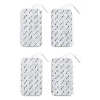 Image de Electrodes compatibles electrostimulateurs TENS EMS Set de 4 électrodes pads contre la cellulite et peau d’orange connexion à fil 2 mm patch pour electrostimulation