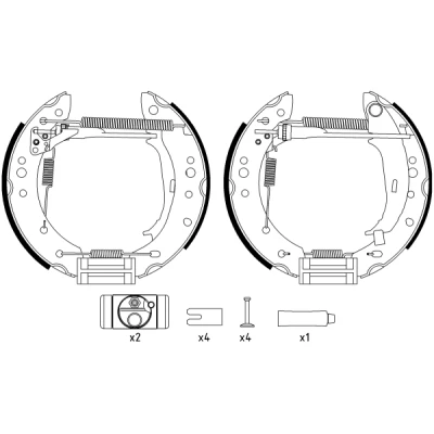 Image de TEXTAR Shoe Kit Pro 84068800 de freins, freins à tambours avec cylindre roue, élément d&#039;ajustage MITSUBISHI: COLT 6, SMART: Forfour I