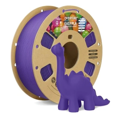 Image de OVERTURE EASY PLA Filament 1.75 mm, d&#039;imprimante 3D 1kg (2.2 lbs), Précision dimensionnelle de +/ 0.02mm (Easy Violet)