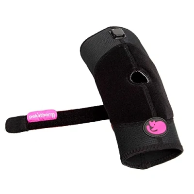 Image de Pekatherm Bandage chauffant pour coude avec batterie au lithium Taille 25x14cm Aide à réduire les douleurs articulaires Couleur Noir AE810