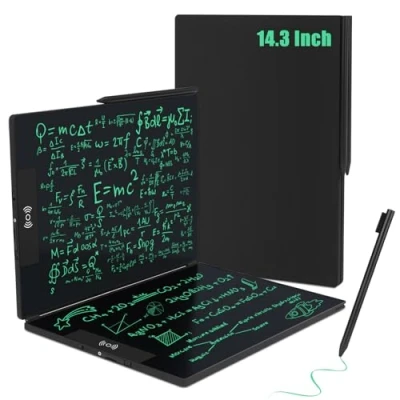 Image de Table Tablette Dessin Adultes, Czemo14.3 Pouces Tableau LCD Pliable pour Bureau,Tablette D&#039;écriture avec Lignes Monochromes de 0.5mm, eWriters Notes, Mémos, Calculs
