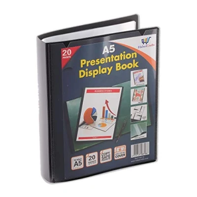 Image de Classeur de présentation à 20 pochettes en plastique transparentes Format A5 40 vues